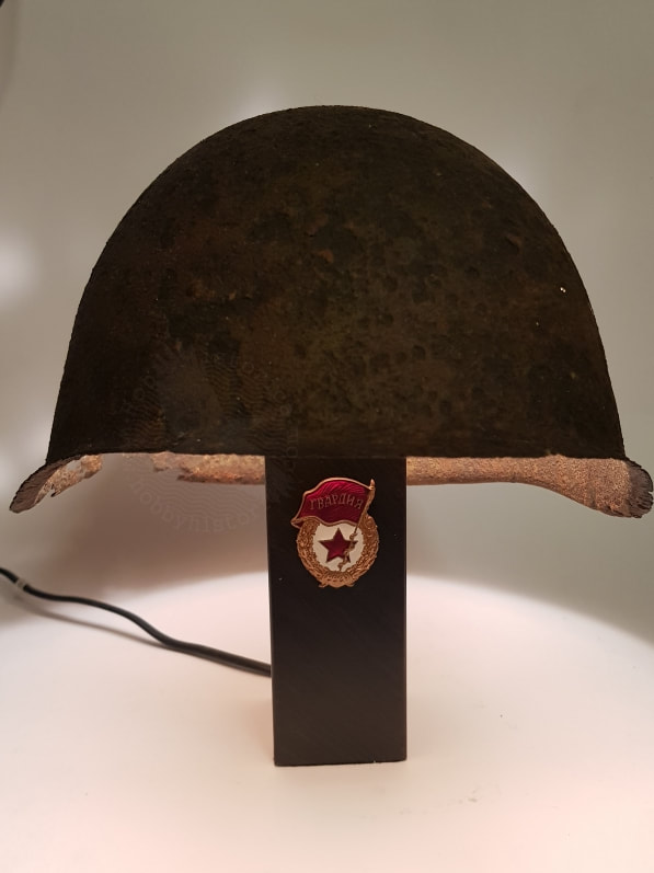 hobbyhistorica Red Army helmet lamp relic art ww2 art art metal detecting relic hunting man cave