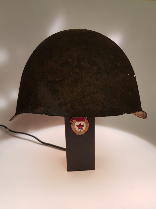 hobbyhistorica Red Army helmet lamp relic art ww2 art art metal detecting relic hunting man cave