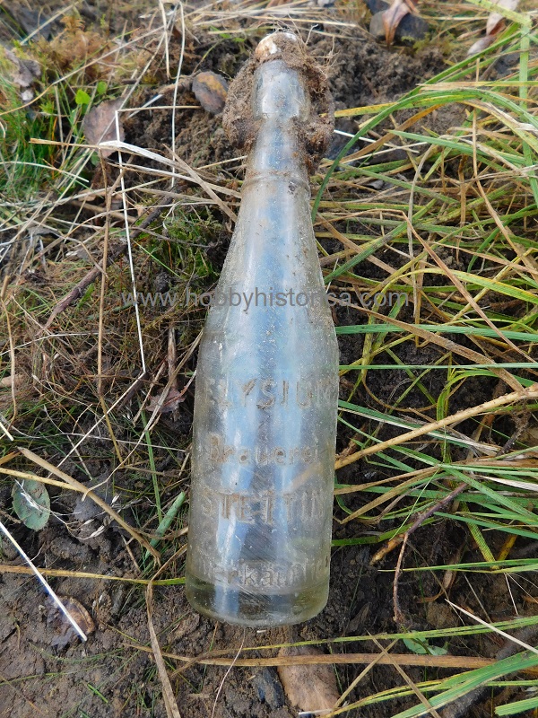 German beer bottle made in Stettin, Elysium Brau..German world war 2